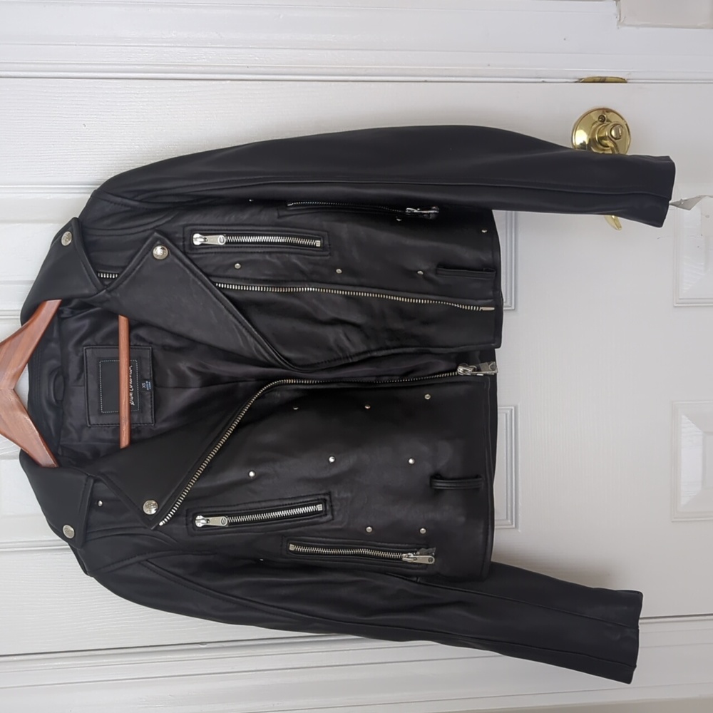 NWT black XS Sam Edelman lamb leather jacket